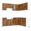 vidaXL Mueble cocina Lucca roble ahumado 11 pzas madera contrachapada