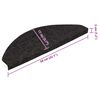 vidaXL Alfombrilla autoadhesiva escalera 15 uds negra 56x17x3 cm
