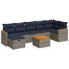 vidaXL Set de sof&aacute;s de jard&iacute;n y cojines 8 piezas rat&aacute;n sint&eacute;tico gris
