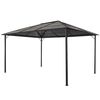 vidaXL Cenador con tejado aluminio 4x3x2,6 m negro