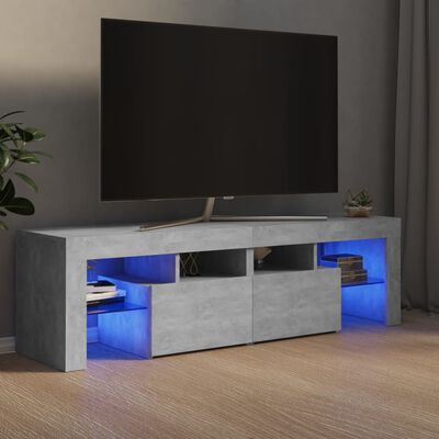 vidaXL Mueble de TV con luces LED gris hormigón 140x36,5x40 cm