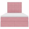 vidaXL Cama con almacenamiento y colch&oacute;n Rosa 120 x 200 cm Terciopelo