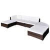 vidaXL 6 piezas Muebles de jard&iacute;n y cojines rat&aacute;n sint&eacute;tico marr&oacute;n