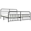 vidaXL Estructura cama sin colch&oacute;n con estribo metal negro 200x200 cm