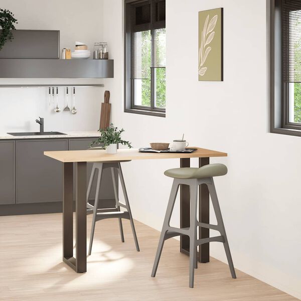 vidaXL Patas para mesa de bar en forma de U (2 unidades, acero natural, 50 x 90-91 cm)