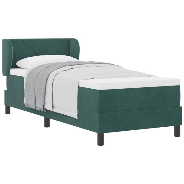 vidaXL Cama tipo Box Spring Verde oscuro 80 x 200 cm Terciopelo