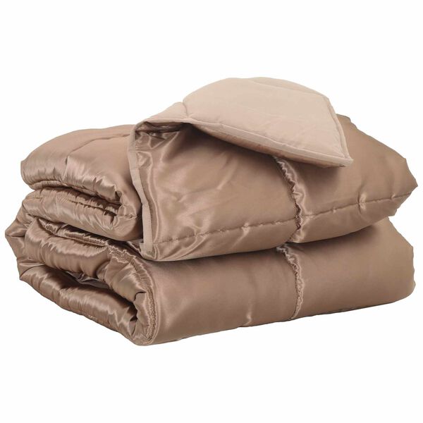 vidaXL Edred&oacute;n de Todo el A&ntilde;o Dorado 200 x 200 cm Sat&eacute;n y Microfibra