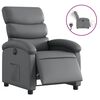 vidaXL Sill&oacute;n reclinable el&eacute;ctrico de cuero sint&eacute;tico gris