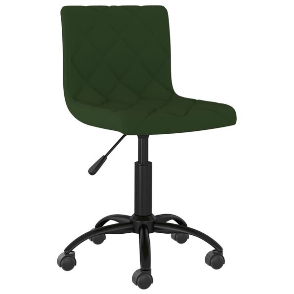 vidaXL Silla de comedor giratoria de terciopelo verde oscuro