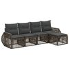 vidaXL Conjunto de sof&aacute;s de jard&iacute;n 5 uds. Gris y Gris Oscuro