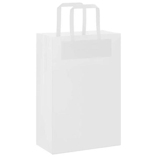 vidaXL Bolsas de papel con asas 50 uds blanca 21x11x31 cm