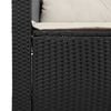 vidaXL Sof&aacute; de jard&iacute;n de 3 plazas con cojines rat&aacute;n sint&eacute;tico negro