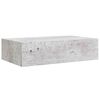 vidaXL Estante de pared con cajón 2 uds MDF gris hormigón 40x23,5x10cm