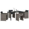 vidaXL Conjunto de Comedor de Jard&iacute;n 5 pcs Gris rat&aacute;n sint&eacute;tico