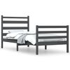 vidaXL Estructura de cama de madera maciza de pino 90x200 cm gris