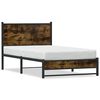 vidaXL Estructura de cama sin colch&oacute;n metal roble ahumado 107x203 cm