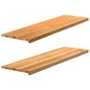 vidaXL Alf&eacute;izares de ventana 2 uds madera maciza roble marr&oacute;n claro