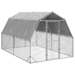 vidaXL Gallinero con techo 2,5x4x2,25 m acero galvanizado