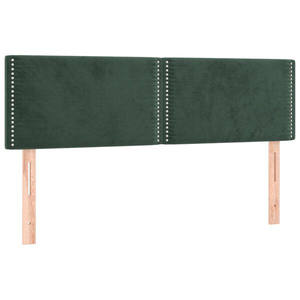 vidaXL Cabeceros 2 unidades terciopelo verde oscuro 72x5x78/88 cm