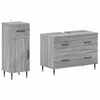 vidaXL Juego de gabinete de ba&ntilde;o de 2 piezas HAARLEM Sonoma gris