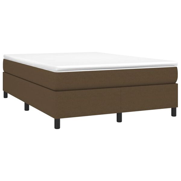 vidaXL Estructura de cama con somier tela marrón oscuro 140x190 cm