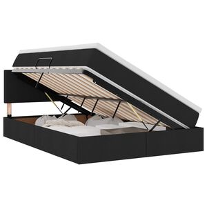 vidaXL Cama con almacenamiento y colch&oacute;n Negro 140 x 190 cm
