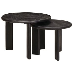 vidaXL Mesas de Caf&eacute; Nido 2 pcs Madera de mango maciza