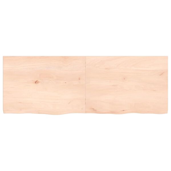 vidaXL Encimera de ba&ntilde;o madera maciza sin tratar 140x50x(2-4) cm
