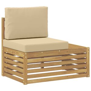 vidaXL Sof&aacute; modular de exterior con coj&iacute;n Blanco 91 x 63 x 73 cm