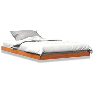 vidaXL Cama sin colch&oacute;n madera maciza de pino marr&oacute;n cera 120x200 cm