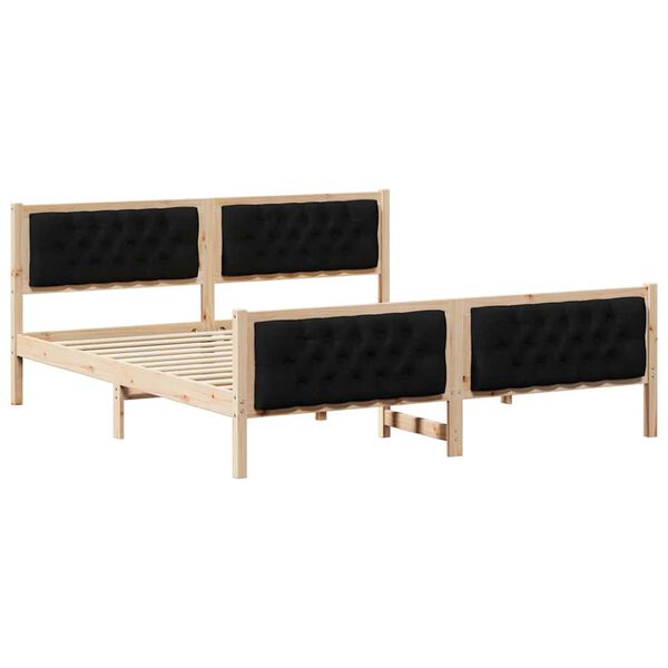 vidaXL Estructura de cama Negro 180 x 200 cm Madera de pino macizo