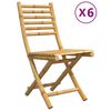 vidaXL Sillas plegables, 6 unidades, 43x54x88 cm, bamb&uacute;.