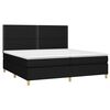 vidaXL Cama box spring con colch&oacute;n tela negro 200x200 cm