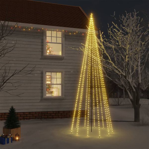 vidaXL &Aacute;rbol de Navidad con pincho 732 LED blanco c&aacute;lido 500 cm
