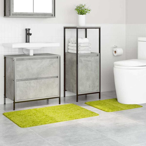 vidaXL Conjunto de alfombra de ba&ntilde;o antideslizante 2 pcs Verde PP