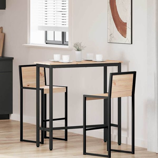 vidaXL Mesa Natural 100 x 40 x 101 cm Madera Ingenierizada y Acero