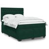 vidaXL Cama box spring con colch&oacute;n terciopelo verde oscuro 140x190 cm