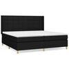 vidaXL Cama box spring con colch&oacute;n tela negro 200x200 cm