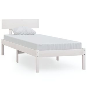 vidaXL Estructura de cama sin colch&oacute;n madera maciza blanco 100x200 cm
