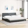 vidaXL Cama con colch&oacute;n tela gris oscuro 200x200 cm