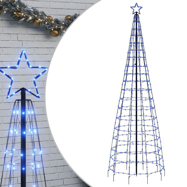 vidaXL &Aacute;rbol de Navidad LED con estacas 570 LEDs azul 300 cm