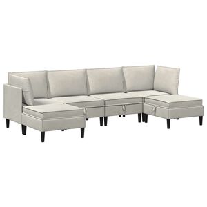 vidaXL Juego de muebles de sal&oacute;n 6 uds. Crema Terciopelo