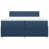 vidaXL Cama box spring con colch&oacute;n tela azul 200x200 cm