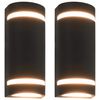 vidaXL L&aacute;mparas de pared de exterior 2 uds 35 W negro semicircular