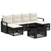 vidaXL Conjunto de sof&aacute;s de jard&iacute;n 7 uds. Negro y Blanco Crema