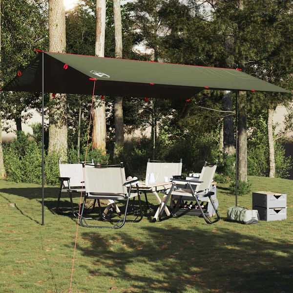 vidaXL Lona de camping impermeable verde oliva 506x306 cm