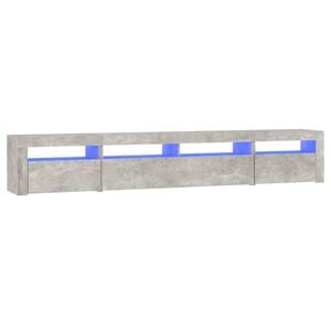 vidaXL Mueble de TV con luces LED gris hormig&oacute;n 240x35x40 cm