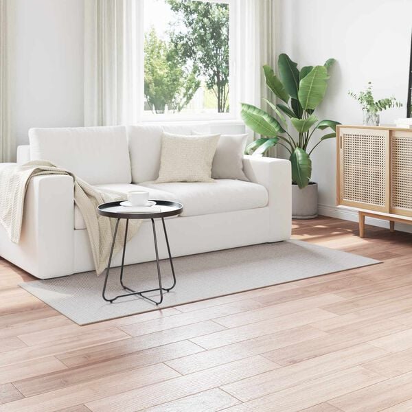 vidaXL Alfombras de &aacute;rea LUGO Crema y gris 200 x 80 cm Poli&eacute;ster