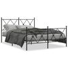 vidaXL Estructura cama sin colch&oacute;n con estribo metal negro 137x190 cm