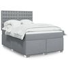 vidaXL Cama box spring con colch&oacute;n tela gris claro 160x200 cm